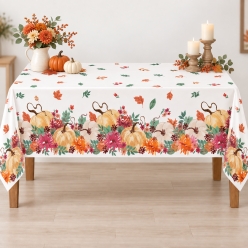 Cozy Pumpkin Printed Plastic Table Cover